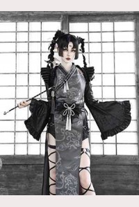 Demon Swordsman Gothic Sleeveless Dress by Blood Supply (BSY201)